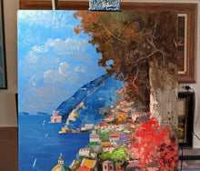 Load image into Gallery viewer, Positano painting by Andrea Borella painter &quot;Positano colors&quot; Italy seaside,original oil
