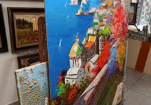 Load image into Gallery viewer, Positano painting by Andrea Borella painter &quot;Positano colors&quot; Italy seaside,original oil
