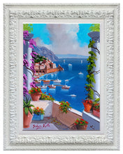 Load image into Gallery viewer, Amalfi painting by Silvio Valli painter &quot;Vertical window on the sea&quot;,Italian painter,Italy seaside
