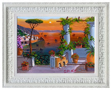 Load image into Gallery viewer, Amalfi painting, by Silvio Valli painter &quot;Sunset from the terrace&quot;,Italian painting,Amalfitan Coast
