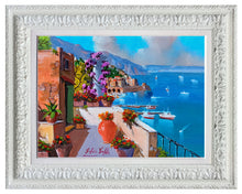 Load image into Gallery viewer, Amalfi painting, by Italian painter Silvio Valli &quot;Flowered house on the sea&quot; ,Italian painting,Amalfitan Coast
