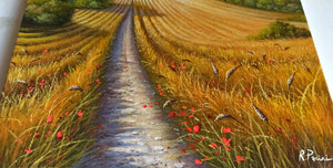 Tuscany painting landscape by Raimondo Pacini "The way of grain" Toscana artwork impressionist oil canvas