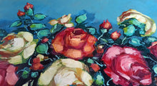 Load image into Gallery viewer, Basket with roses old painting original painter Aldo Lopez Luxardo 1921 vintage artwork
