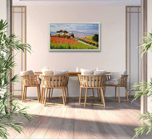 Tuscany painting Andrea Borella painter "Old tuscan houses" original landscape artwork Italy