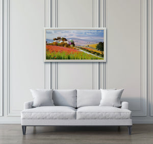 Tuscany painting Andrea Borella painter "Old tuscan houses" original landscape artwork Italy