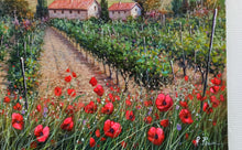 Load image into Gallery viewer, Tuscany painting landscape by Raimondo Pacini &quot;Flowering in the vineyard&quot; Toscana artwork impressionist oil canvas
