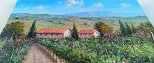 Load image into Gallery viewer, Tuscany painting landscape by Raimondo Pacini &quot;Flowering in the vineyard&quot; Toscana artwork impressionist oil canvas
