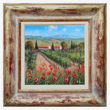 Load image into Gallery viewer, Tuscany painting landscape by Raimondo Pacini &quot;Flowering in the vineyard&quot; Toscana artwork impressionist oil canvas
