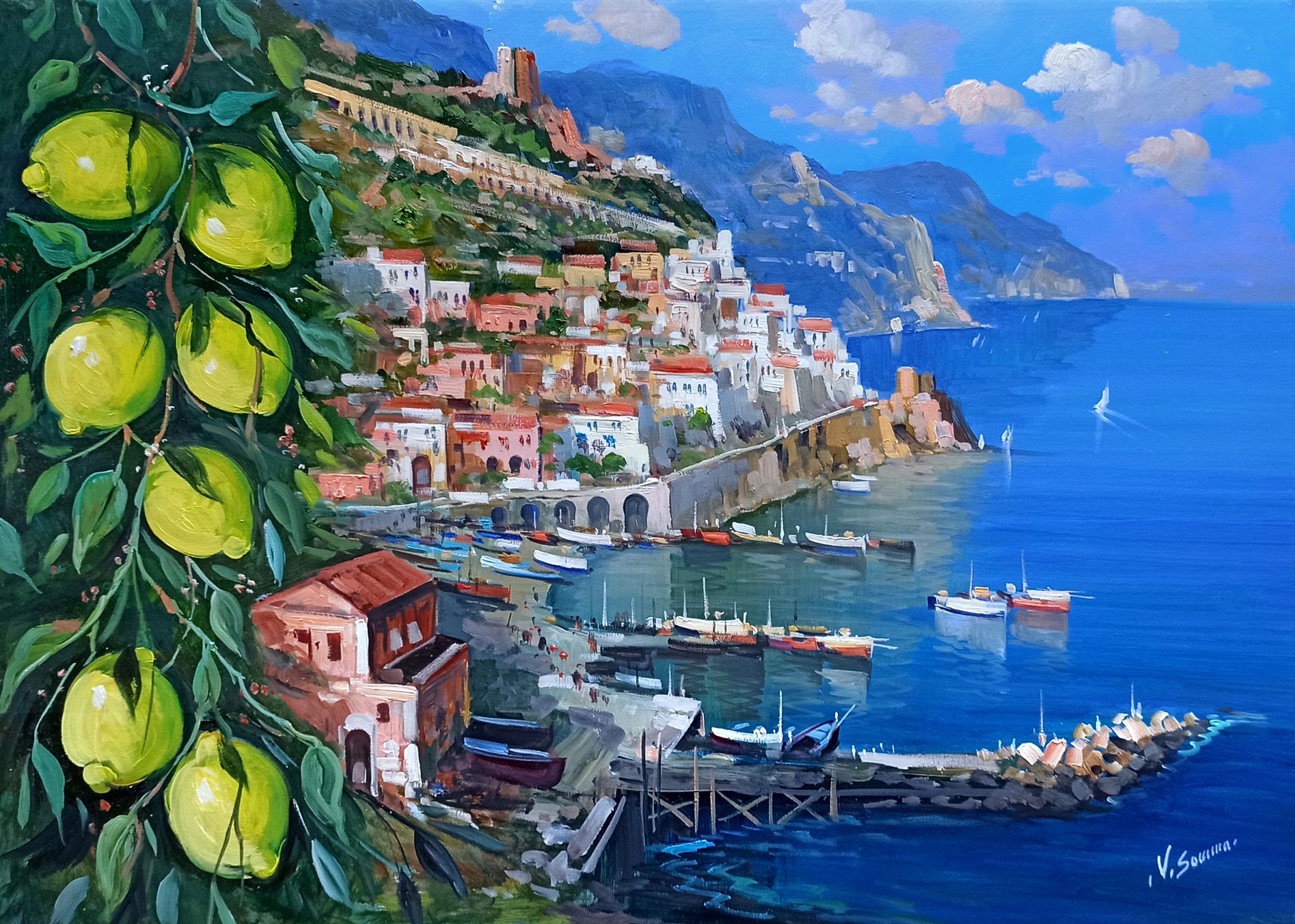 Amalfi painting by Vincenzo Somma 