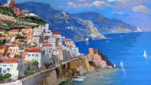 Load image into Gallery viewer, Amalfi painting by Vincenzo Somma &quot;Lemons on the coast&quot; original canvas Italian painter
