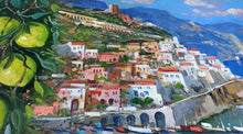 Load image into Gallery viewer, Amalfi painting by Vincenzo Somma &quot;Lemons on the coast&quot; original canvas Italian painter
