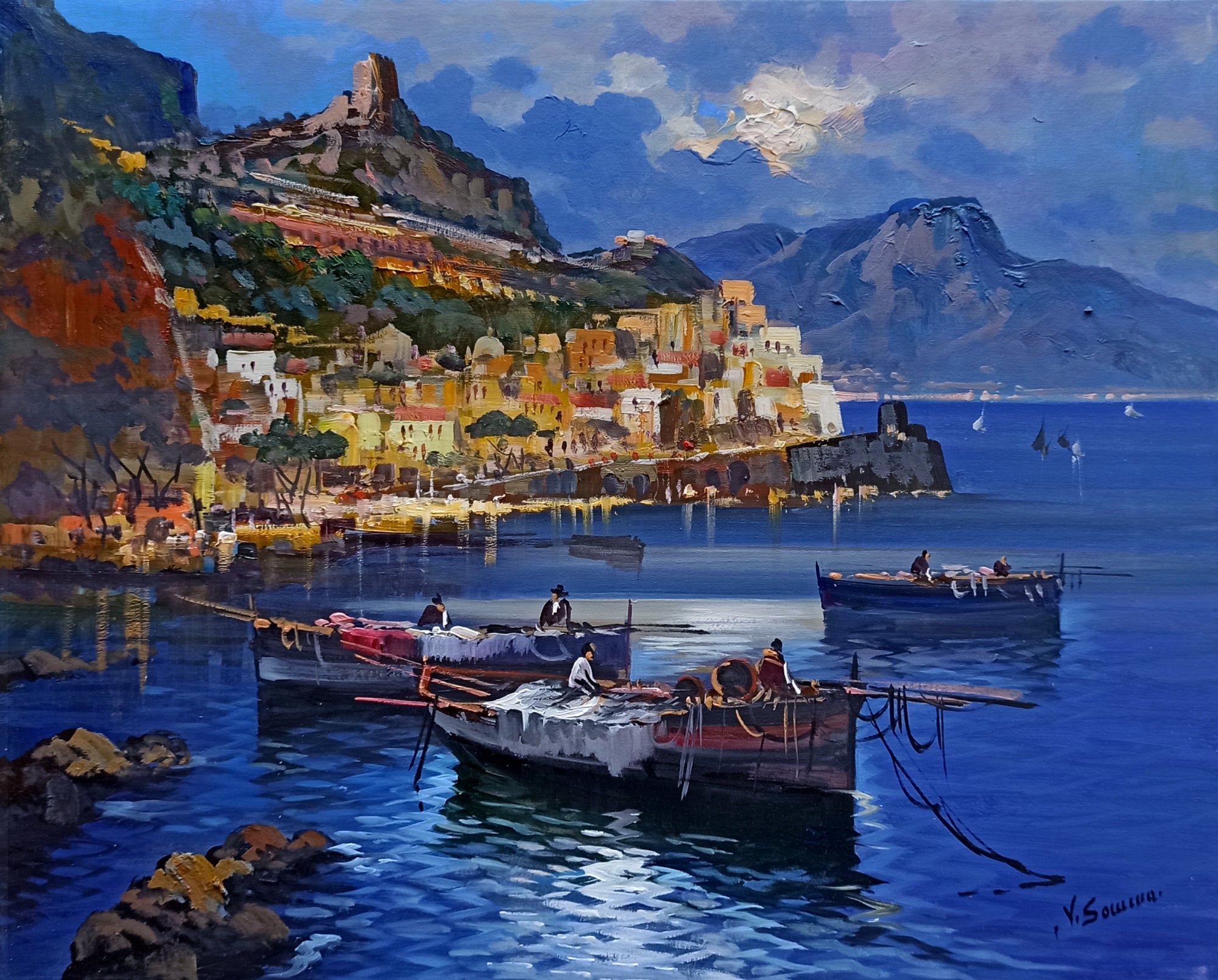 Amalfi painting by Vincenzo Somma painter 