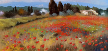 Load image into Gallery viewer, Tuscany painting by Andrea Borella painter &quot;Countryside in June&quot; landscape original artwork Italy
