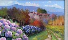 Load image into Gallery viewer, Tuscany painting by Andrea Borella painter &quot;Flowery countryside&quot; original landscape artwork Italy
