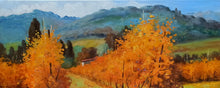 Load image into Gallery viewer, Tuscany painting by Andrea Borella painter &quot;Autumn vineyard&quot; landscape original canvas artwork Italy
