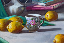 Load image into Gallery viewer, Italian painting by Andrea Borella painter &quot;The porcelain cup&quot; still life original artwork Italy

