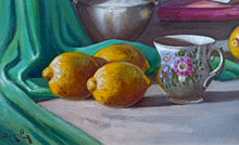 Load image into Gallery viewer, Italian painting by Andrea Borella painter &quot;The porcelain cup&quot; still life original artwork Italy
