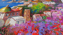 Load image into Gallery viewer, Positano painting by Andrea Borella painter &quot;Blooming on the coast&quot; Italy seaside,original oil
