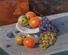 Load image into Gallery viewer, Still life Italian painting by Andrea Borella painter &quot;Composition with fruits&quot; original artwork Italy
