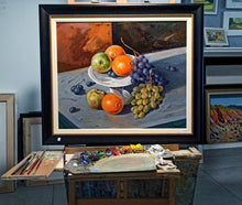 Load image into Gallery viewer, Still life Italian painting by Andrea Borella painter &quot;Composition with fruits&quot; original artwork Italy
