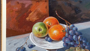 Still life Italian painting by Andrea Borella painter "Composition with fruits" original artwork Italy