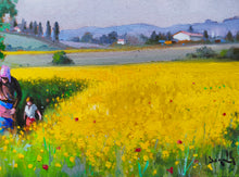 Load image into Gallery viewer, Tuscany painting by Andrea Borella painter &quot;Spring in the fields&quot; original artwork Italy
