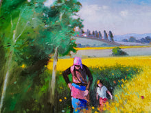 Load image into Gallery viewer, Tuscany painting by Andrea Borella painter &quot;Spring in the fields&quot; original artwork Italy
