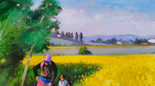 Load image into Gallery viewer, Tuscany painting by Andrea Borella painter &quot;Spring in the fields&quot; original artwork Italy
