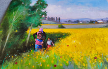 Load image into Gallery viewer, Tuscany painting by Andrea Borella painter &quot;Spring in the fields&quot; original artwork Italy
