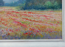 Load image into Gallery viewer, Tuscany painting Biagio Chiesi painter &quot;Landscape with wildflowers&quot; original landscape artwork Italy
