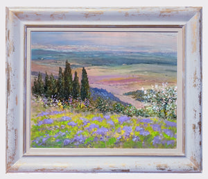 Tuscany painting by Biagio Chiesi painter "Spring colors landscape n°1" original Italian landscape Toscana