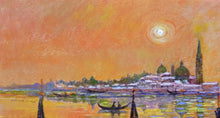 Load image into Gallery viewer, Venice sunset painting Biagio Chiesi painter &quot;Campanile di San Giorgio&quot; original Italian artwork Toscana

