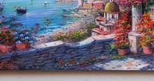 Load image into Gallery viewer, Positano painting,Italian painter &quot;Flull of colours view&quot; original painter Ernesto De Michele
