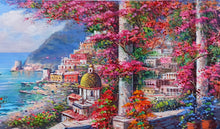 Load image into Gallery viewer, Positano painting,Italian painter &quot;Flull of colours view&quot; original painter Ernesto De Michele
