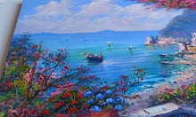 Load image into Gallery viewer, Positano painting,Italian painter &quot;Flull of colours view&quot; original painter Ernesto De Michele
