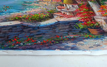 Load image into Gallery viewer, Positano painting,Italian painter &quot;Flull of colours view&quot; original painter Ernesto De Michele
