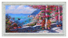 Load image into Gallery viewer, Positano painting,Italian painter &quot;Flull of colours view&quot; original painter Ernesto De Michele
