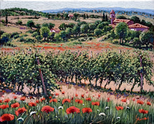 Load image into Gallery viewer, Tuscany painting by Roberto Gai &quot;One day in the vineyard n°2&quot; Toscana artwork landscape oil canvas
