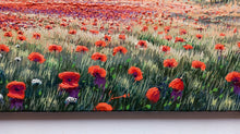 Load image into Gallery viewer, Tuscany painting by Roberto Gai &quot;Red blooming under the village&quot; Toscana artwork  oil canvas
