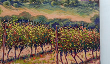 Load image into Gallery viewer, Tuscany painting by Roberto Gai &quot;One day in the vineyard - vertical version&quot; Toscana artwork  oil canvas
