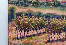 Load image into Gallery viewer, Tuscany painting by Roberto Gai &quot;One day in the vineyard - vertical version&quot; Toscana artwork  oil canvas
