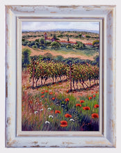 Load image into Gallery viewer, Tuscany painting by Roberto Gai &quot;One day in the vineyard - vertical version&quot; Toscana artwork  oil canvas
