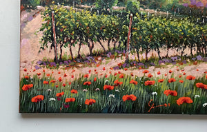 Tuscany painting by Roberto Gai "One day in the vineyard n°1" Toscana artwork landscape oil canvas