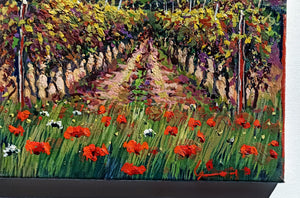 Tuscany painting by Roberto Gai "In the middle of vineyard" Toscana artwork landscape oil canvas