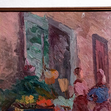 Load image into Gallery viewer, The fruit stand old painting by Guido Guidi 1901 painter original oil Italian vintage artwork
