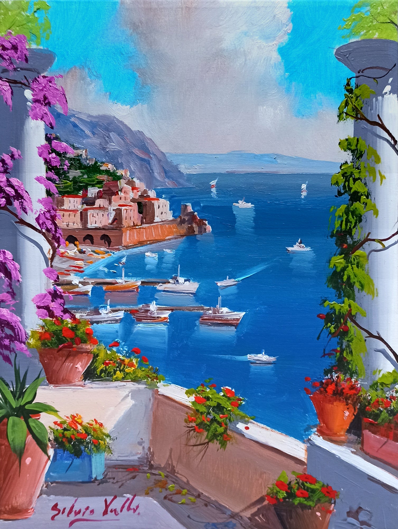 Amalfi painting by Silvio Valli painter 