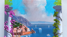 Load image into Gallery viewer, Amalfi painting by Silvio Valli painter &quot;Vertical window on the sea&quot;,Italian painter,Italy seaside
