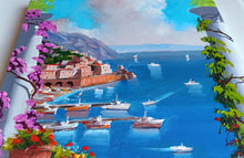 Load image into Gallery viewer, Amalfi painting by Silvio Valli painter &quot;Vertical window on the sea&quot;,Italian painter,Italy seaside
