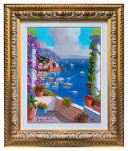 Load image into Gallery viewer, Amalfi painting by Silvio Valli painter &quot;Vertical window on the sea&quot;,Italian painter,Italy seaside
