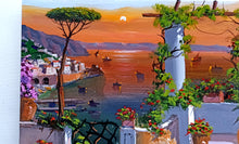 Load image into Gallery viewer, Amalfi painting, by Silvio Valli painter &quot;Sunset from the terrace&quot;,Italian painting,Amalfitan Coast
